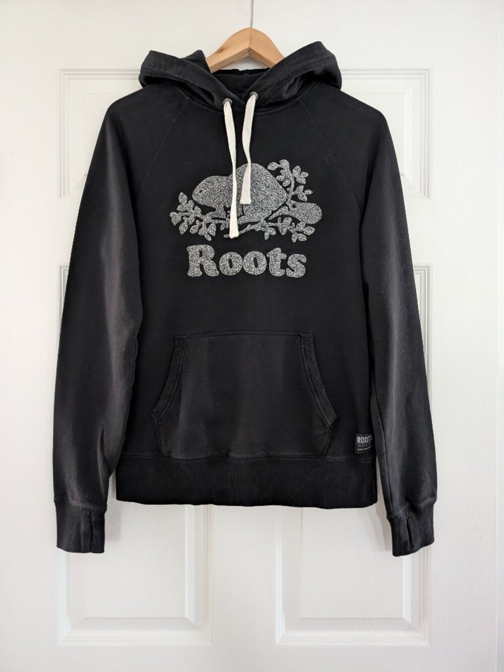 Roots Kanga hoodie sweatshirt beaver logo black size small